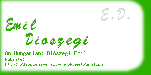 emil dioszegi business card